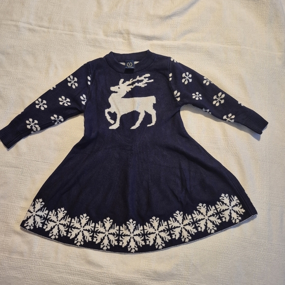 You You Kids Other - You You kids girls size 100 or 4 sweater dress reindeer & snowflake EUC